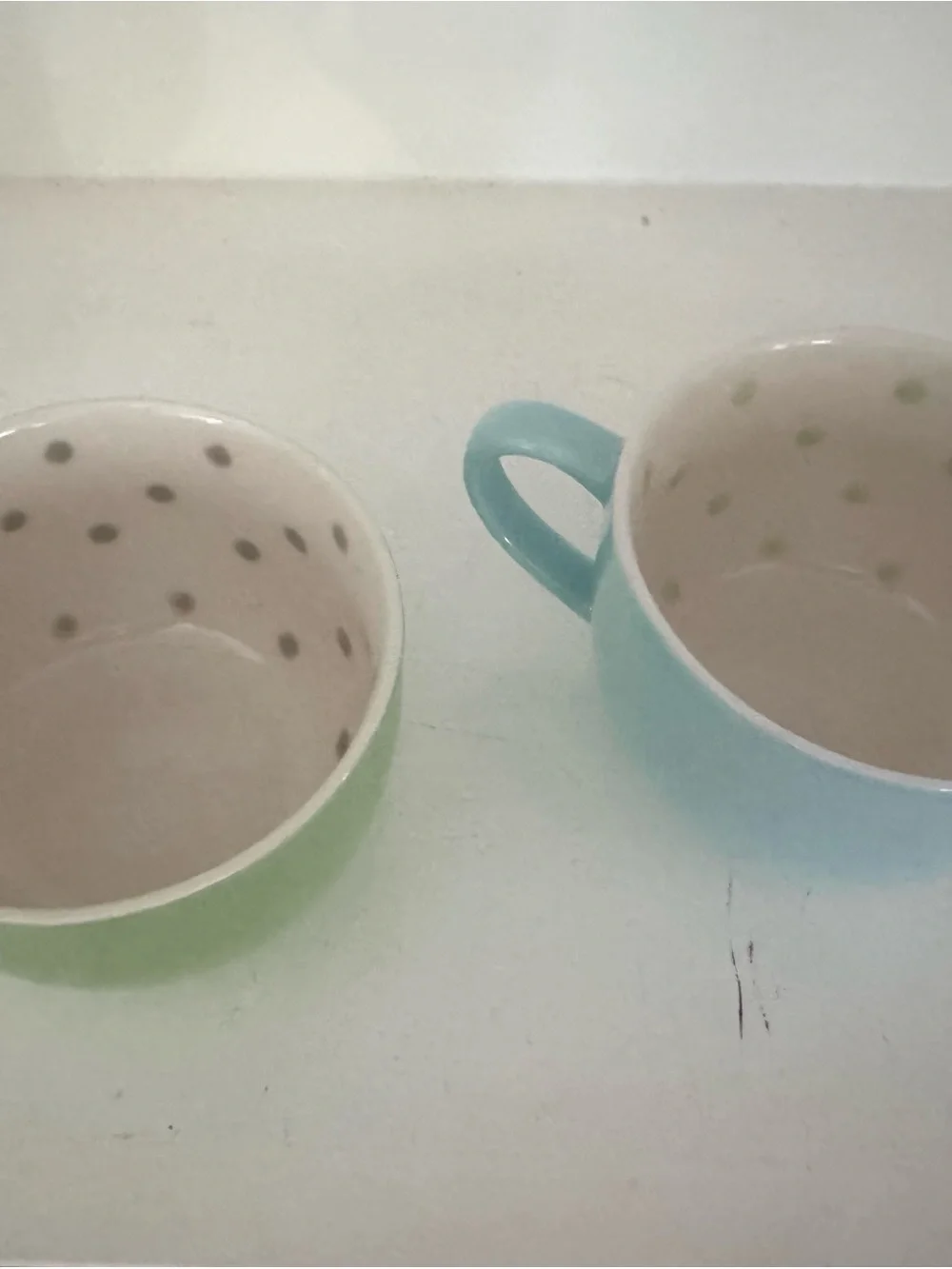 Starbucks Rate Vintage 2005 Green and Light Blue Latte Mug Set